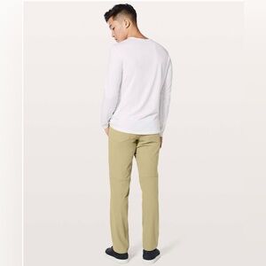Lululemon ABC Classic Pant Mens 32 Tan 5-Pocket Warpstreme Stretch Tech Comfort